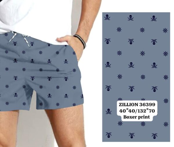 Printed Men Boxer 100% Cotton - Slate Grey