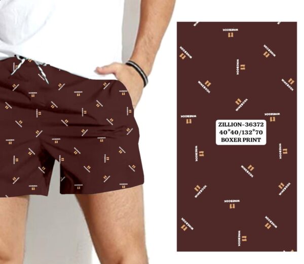Printed Men Boxer 100% Cotton - Crater Brown